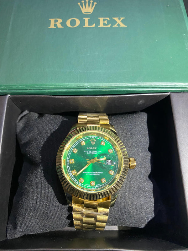 ROLEX WATCH IN PURE GOLDEN STRAP + METAL LOCK